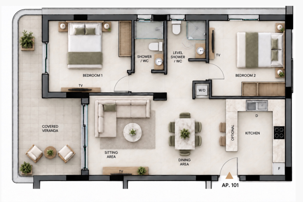 Apartment 101 floor plan